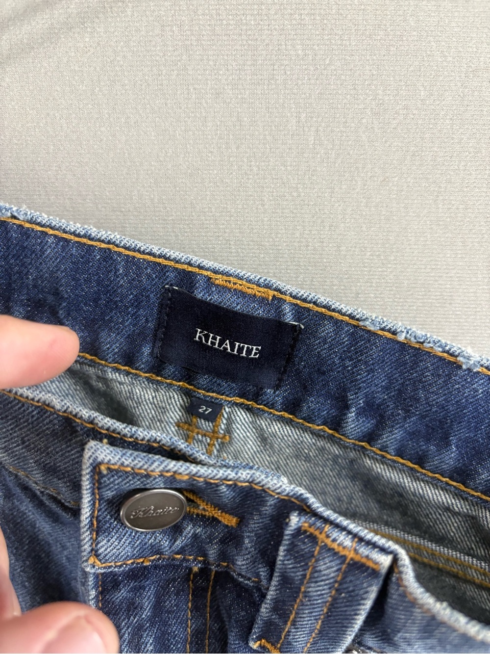 Khaite Albi Cotton Super High Rise Rigid Straight Leg Denim Jeans 27 Read - Picture 5 of 10